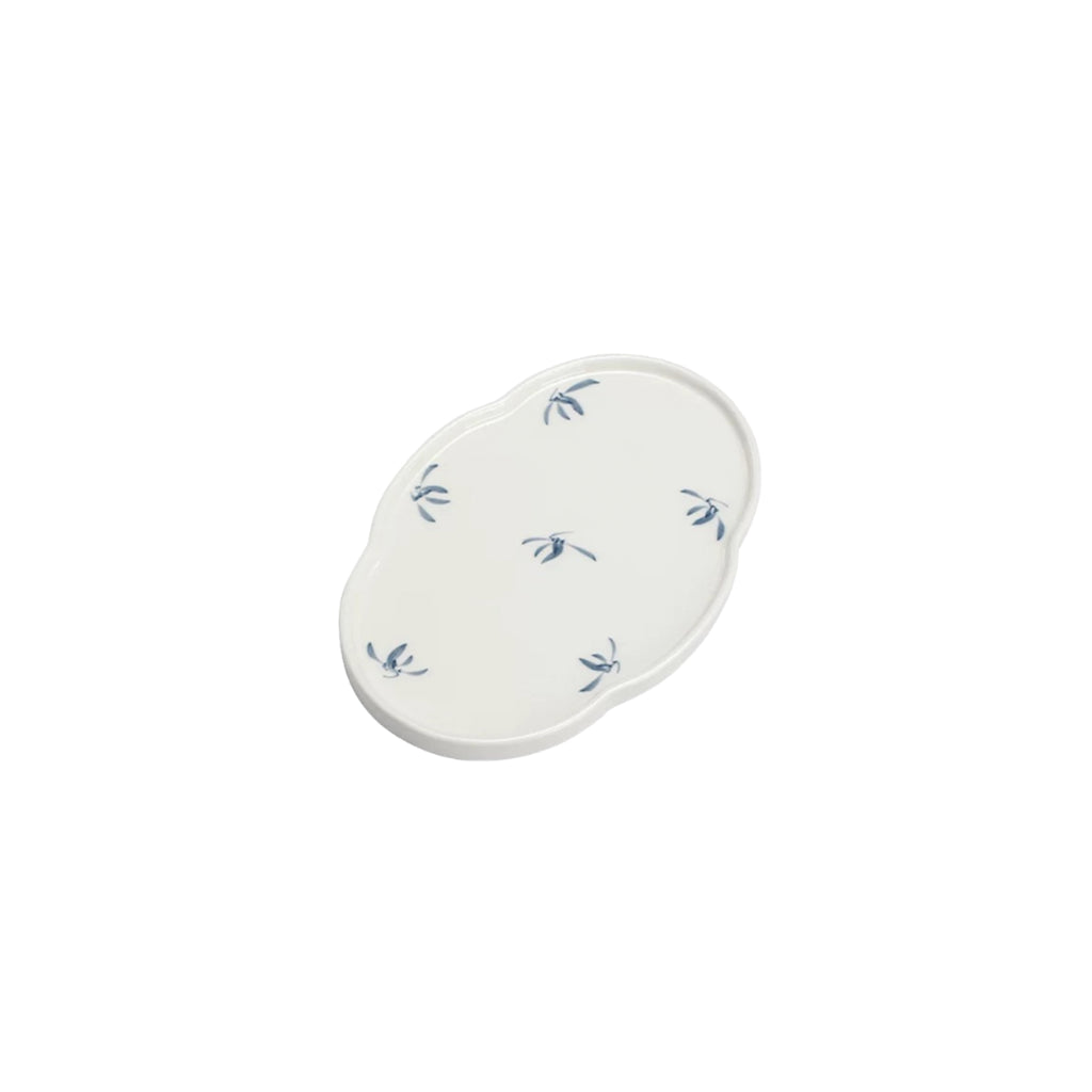 Hand-Painted Autumn Orchid and Crabapple cake Plate