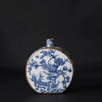 Chinese Ink Painting with Gold Trim Porcelain Vase