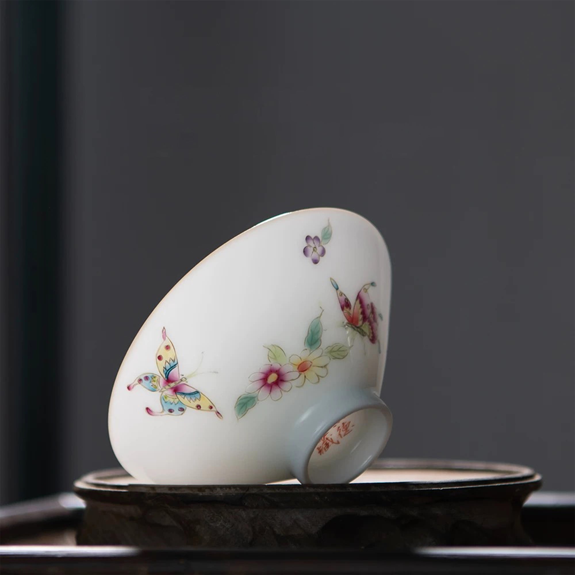 Hand-Painted Thin-Walled Pure White Porcelain Tea Cup