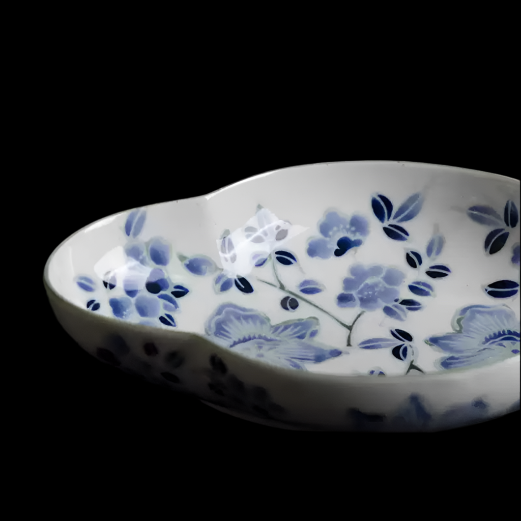 Lucky Clover Blue and White Porcelain Plate