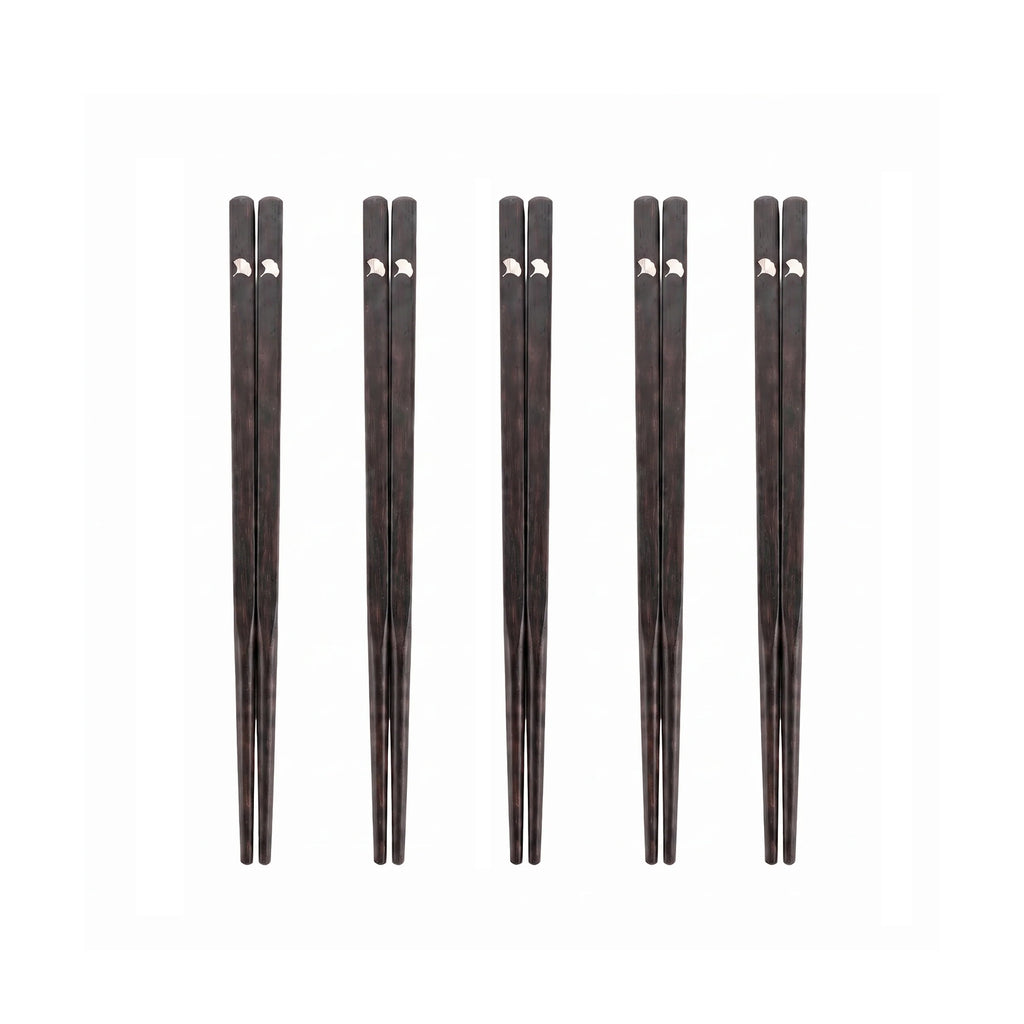 Noir Ginkgo Silver Leaf Ebony Chopsticks
