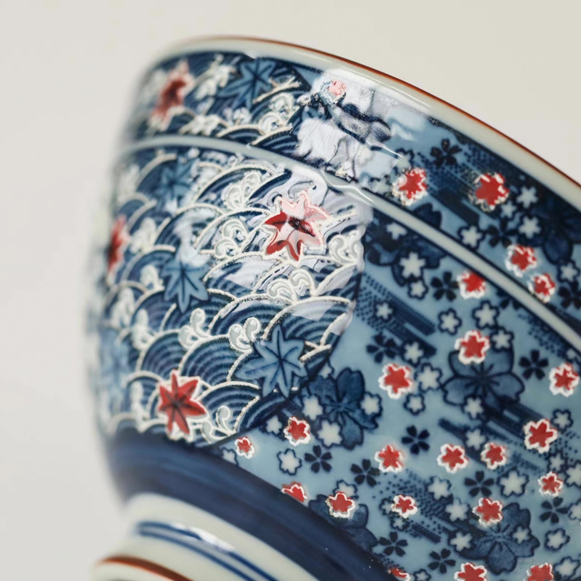 Hand-Painted Antique-Style Maple Bowl