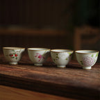 Handpainted Bloom Ceramic Tea Cup Set