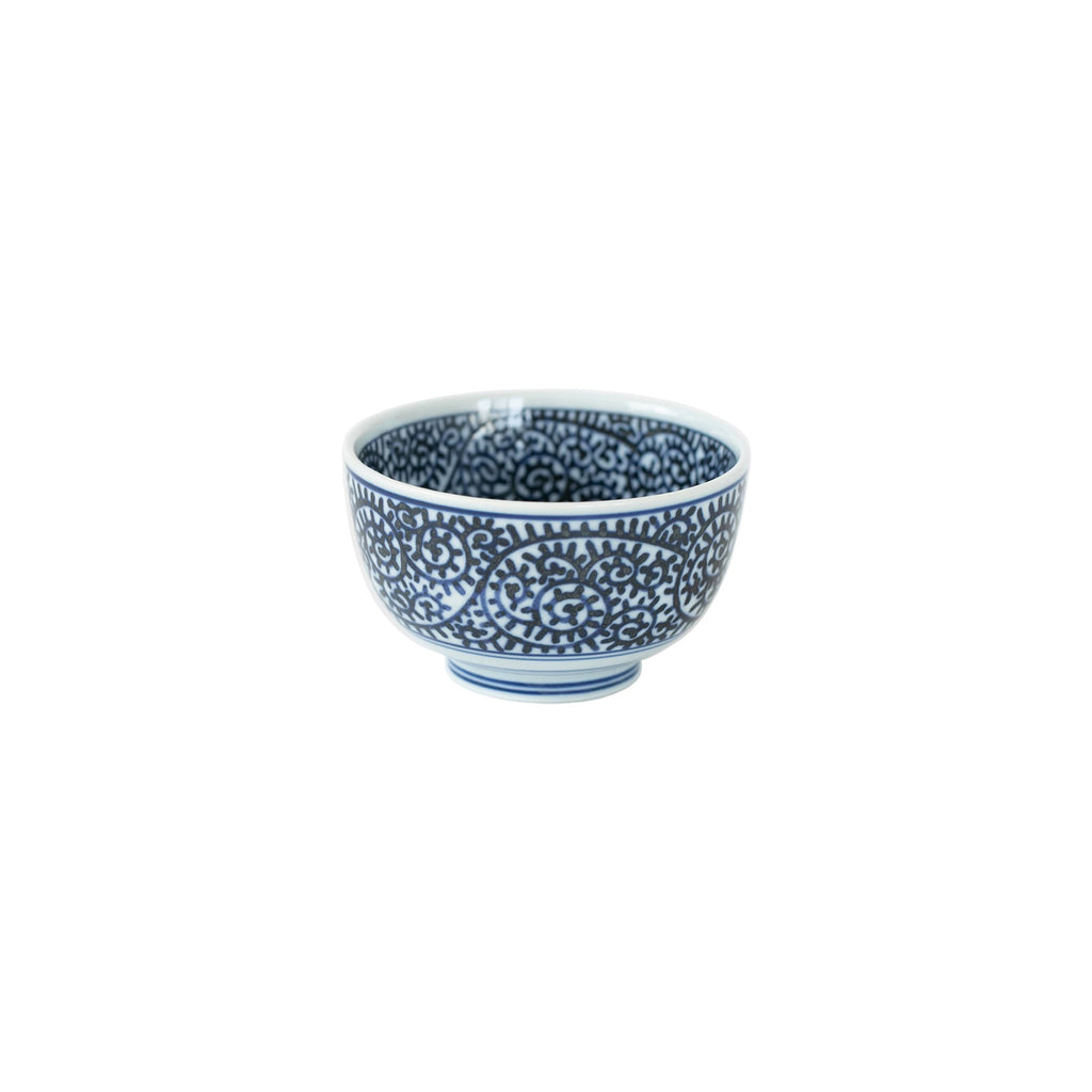 Blue-Painted Pastoral Blue and White Porcelain Bowl