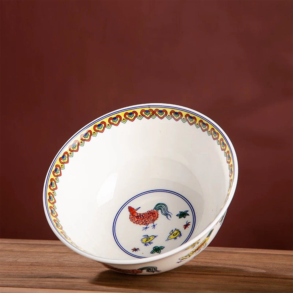 Hand-Painted Antique-Style Golden Harvest Ceramic Bowl