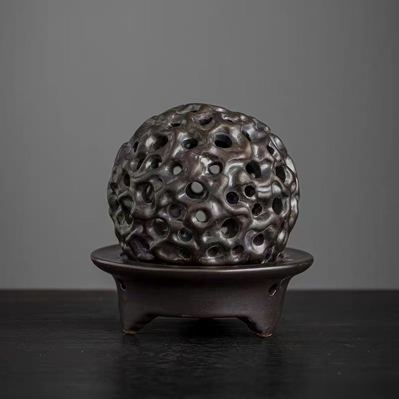 Dragon Ball Porcelain Incense Burner with Incense Sticks — Taihu Stone Sculpture