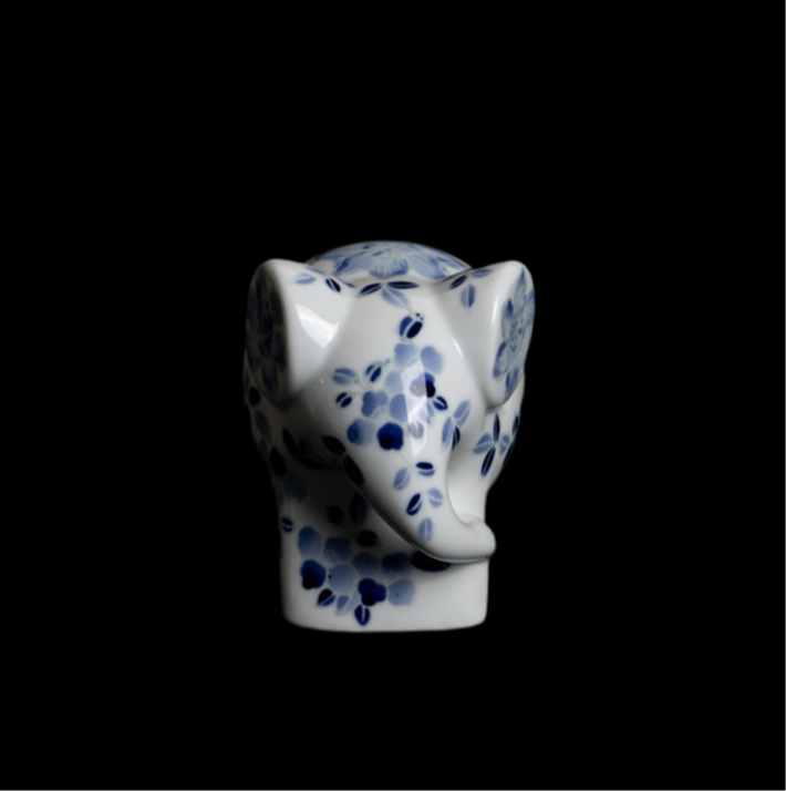 Blue-White Porcelain Elephant Pair