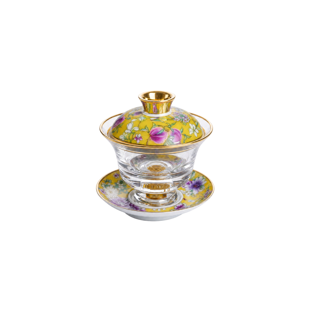 Chinese Tea Cup with Lid - Fong's Golden Traditional Gaiwan