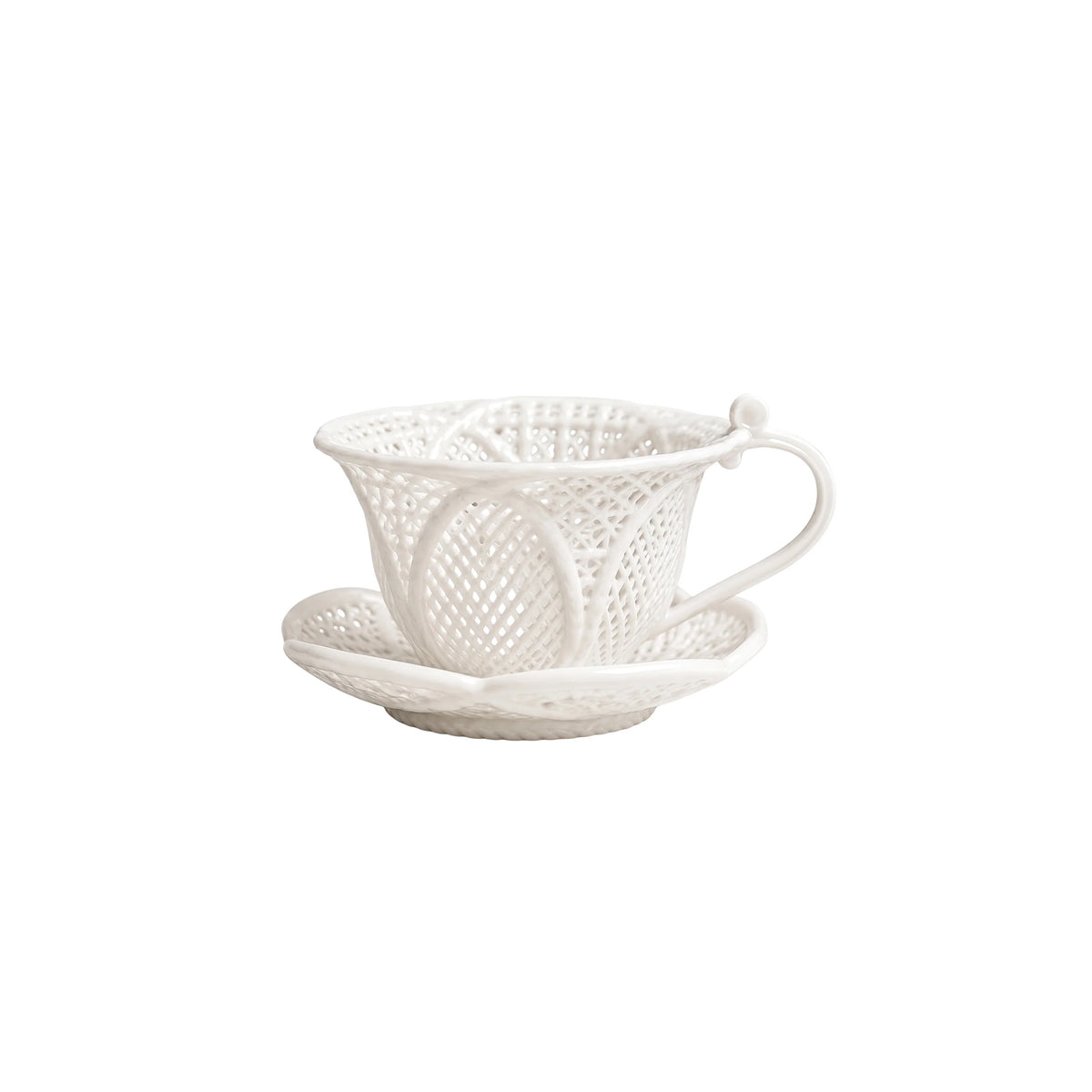 Nivelle Dehua Porcelain Woven Teacup & Saucer