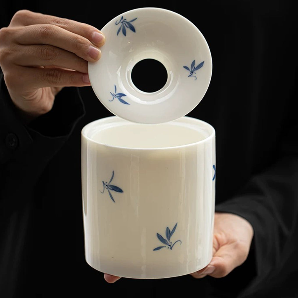 Hand-Painted Butterfly Orchid Ashtray