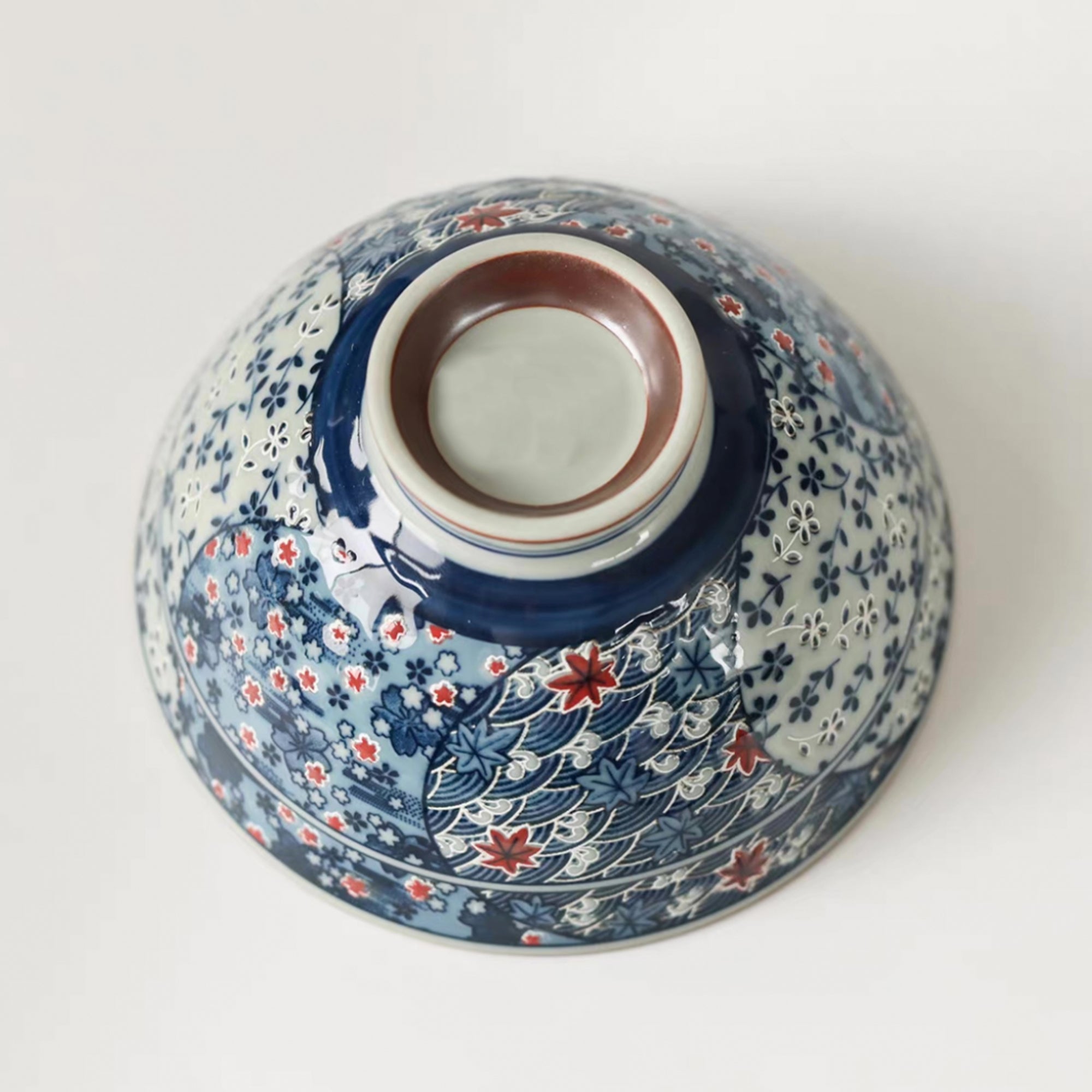 Hand-Painted Antique-Style Maple Bowl