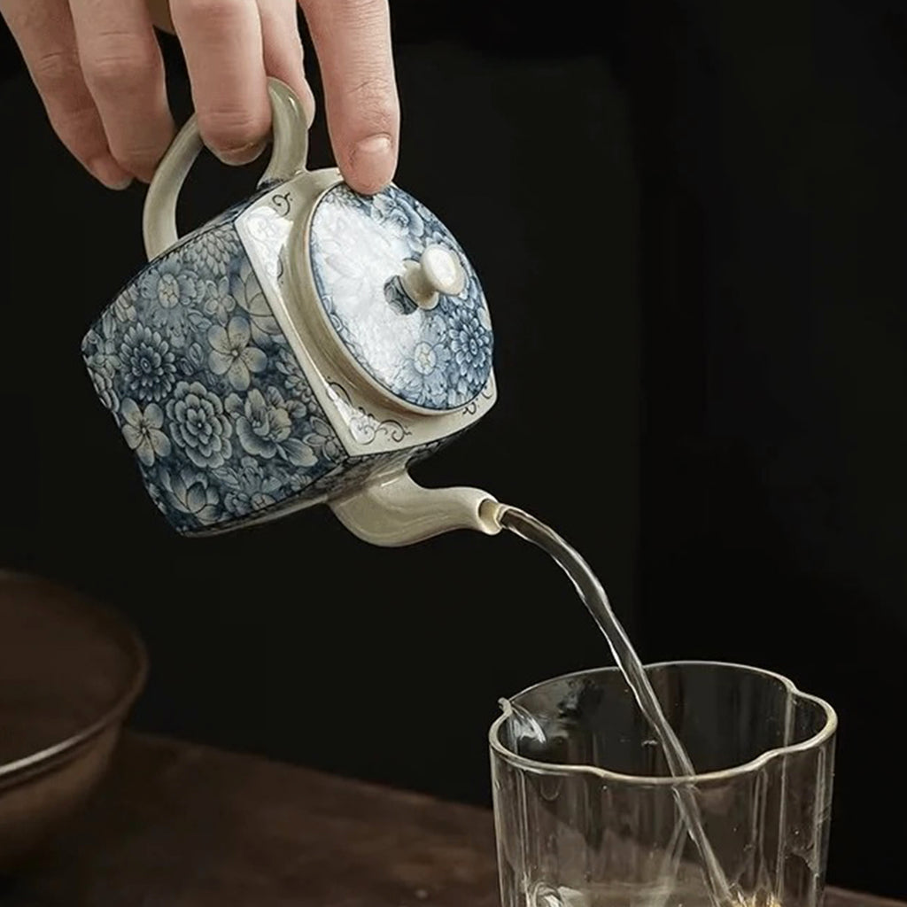 Floral Jingdezhen Porcelain Chinese Teapot