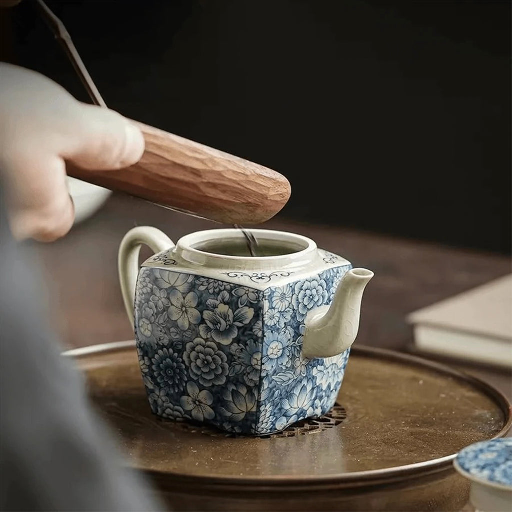 Floral Jingdezhen Porcelain Chinese Teapot