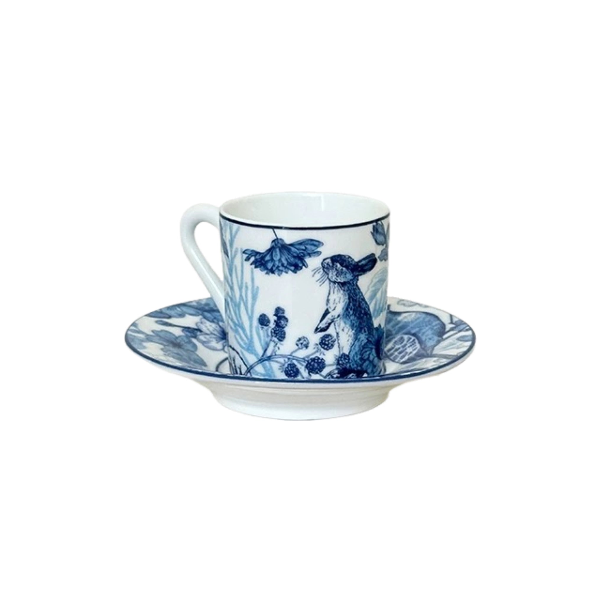 Birkley Hand-painted Porcelain Espresso Cup with Plate