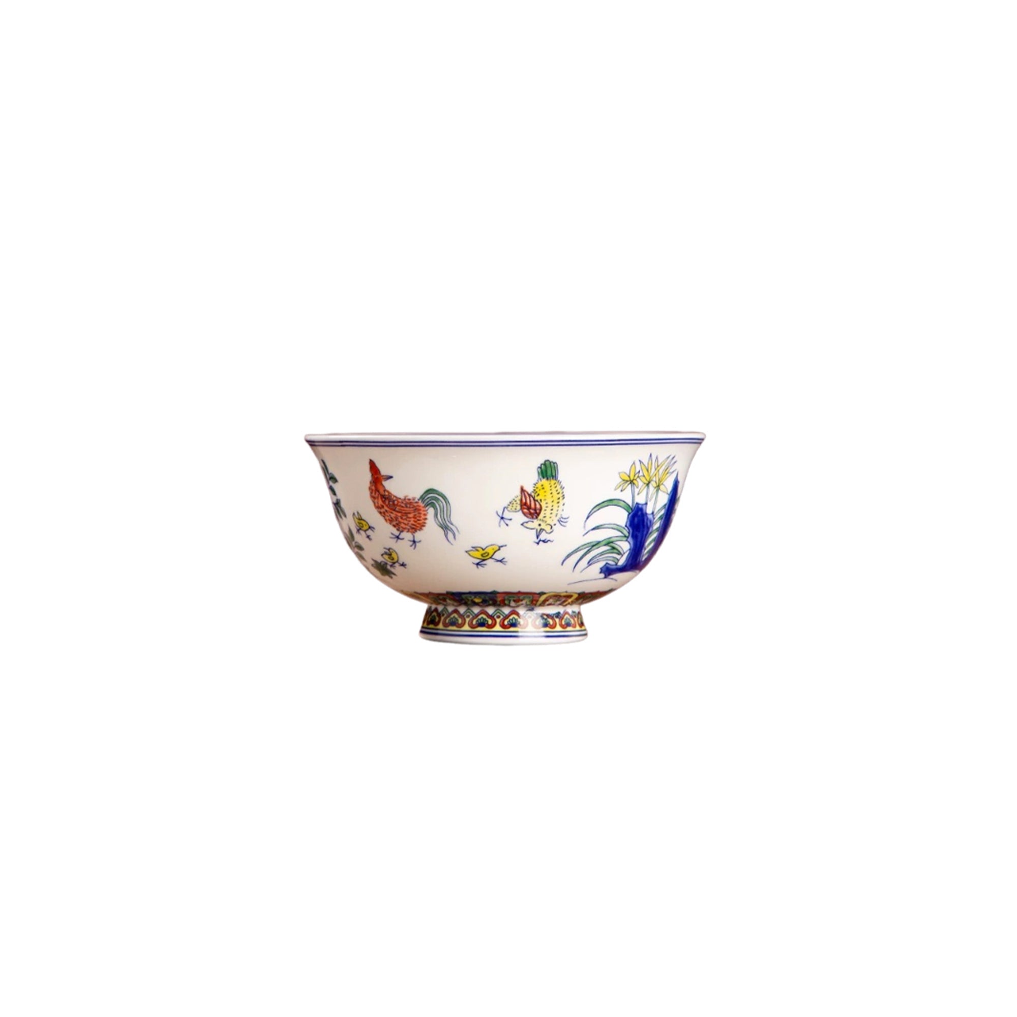 Hand-Painted Antique-Style Golden Harvest Ceramic Bowl