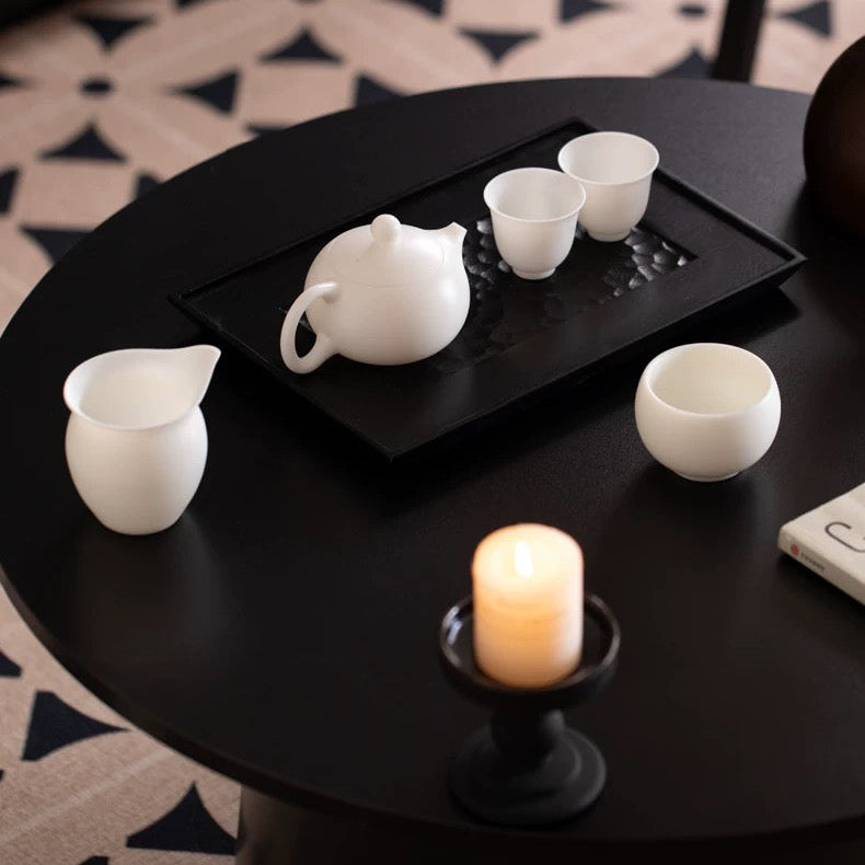 Jade Snow Gongfu Tea Set – 11-Piece White Porcelain Collection