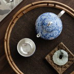 Blue and White Silver-Gilded Tea Set