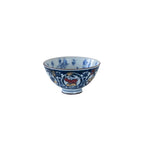 Playful Cat Patterned Blue Porcelain Bowl