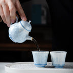 Snowflake Kiln-Transformed Crystal Tea Set