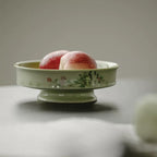 Spring Blossom Green Pedestal Bowl