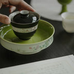Spring Blossom Green Pedestal Bowl