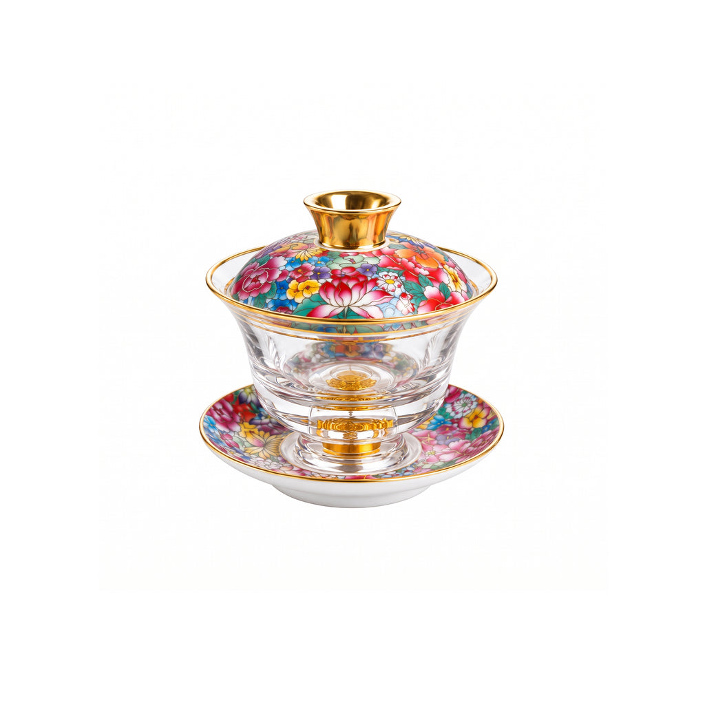 Chinese Tea Cup with Lid - Fong's Golden Traditional Gaiwan