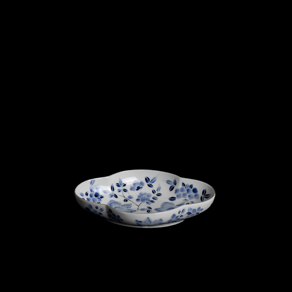 Lucky Clover Blue and White Porcelain Plate