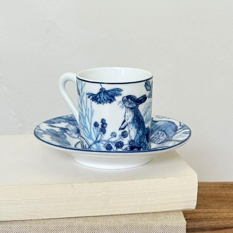 Birkley Hand-painted Porcelain Espresso Cup with Plate