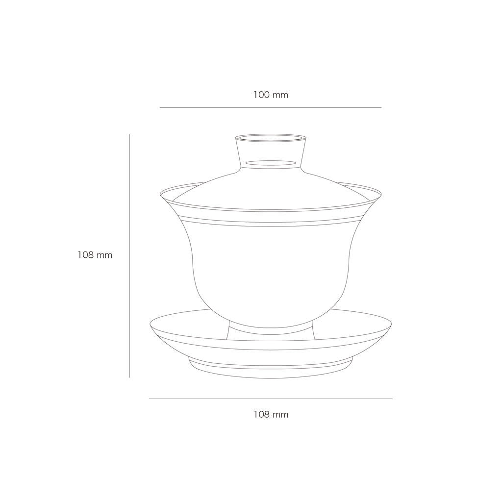 Chinese Tea Cup with Lid - Fong's Golden Traditional Gaiwan