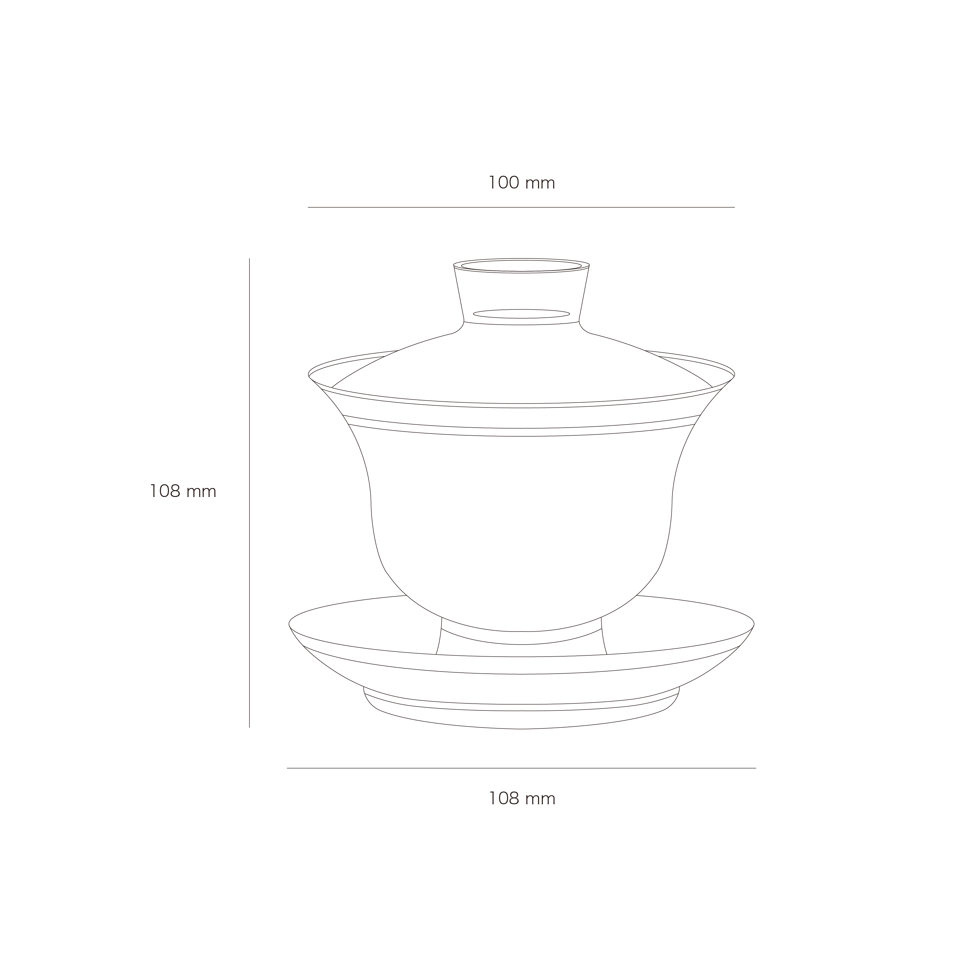 Chinese Tea Cup with Lid - Fong's Golden Traditional Gaiwan