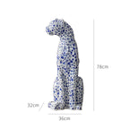 Blue Porcelain Mosaic Sentinel Jaguar Decor