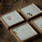 Handpainted Bloom Ceramic Coaster set