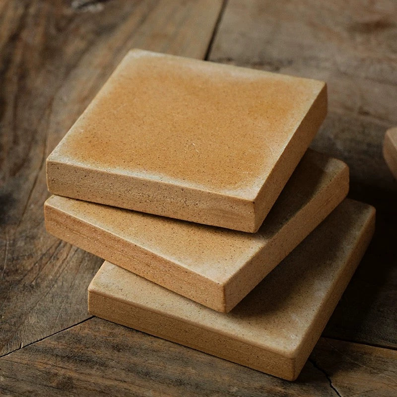 Handpainted Bloom Ceramic Coaster set