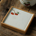 Handpainted Bloom Ceramic Coaster set