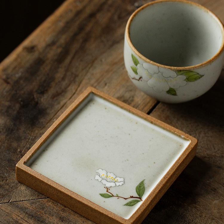 Handpainted Bloom Ceramic Tea Cup Set