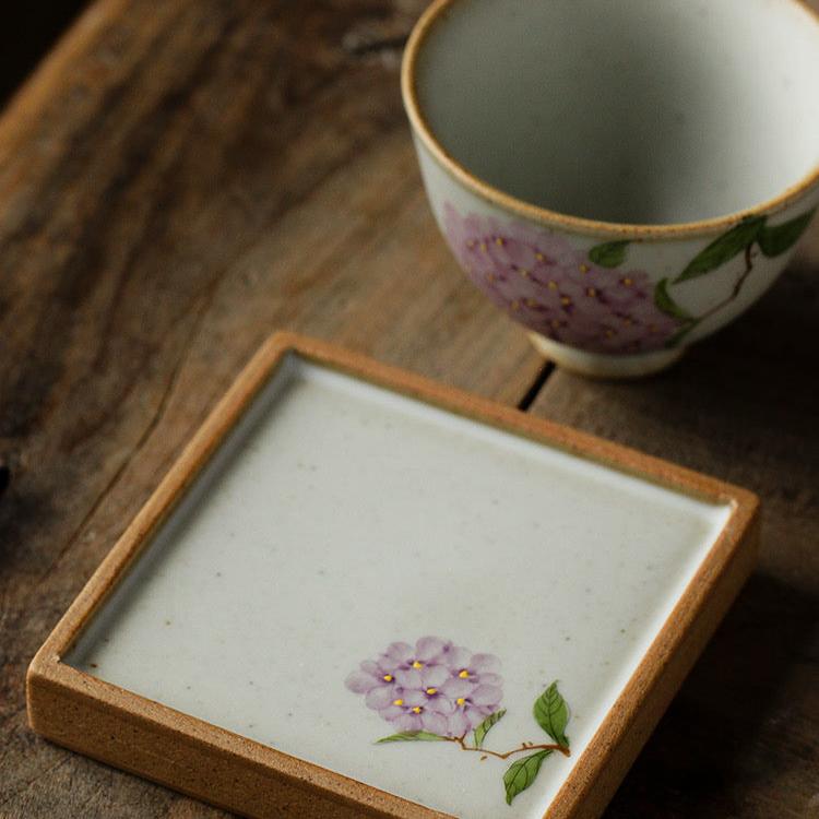 Handpainted Bloom Ceramic Tea Cup Set