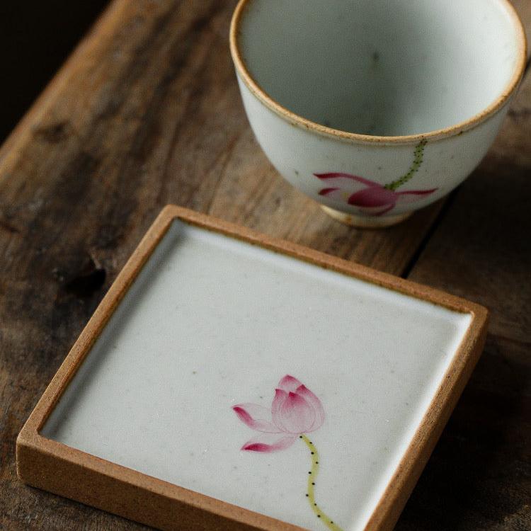 Handpainted Bloom Ceramic Tea Cup Set