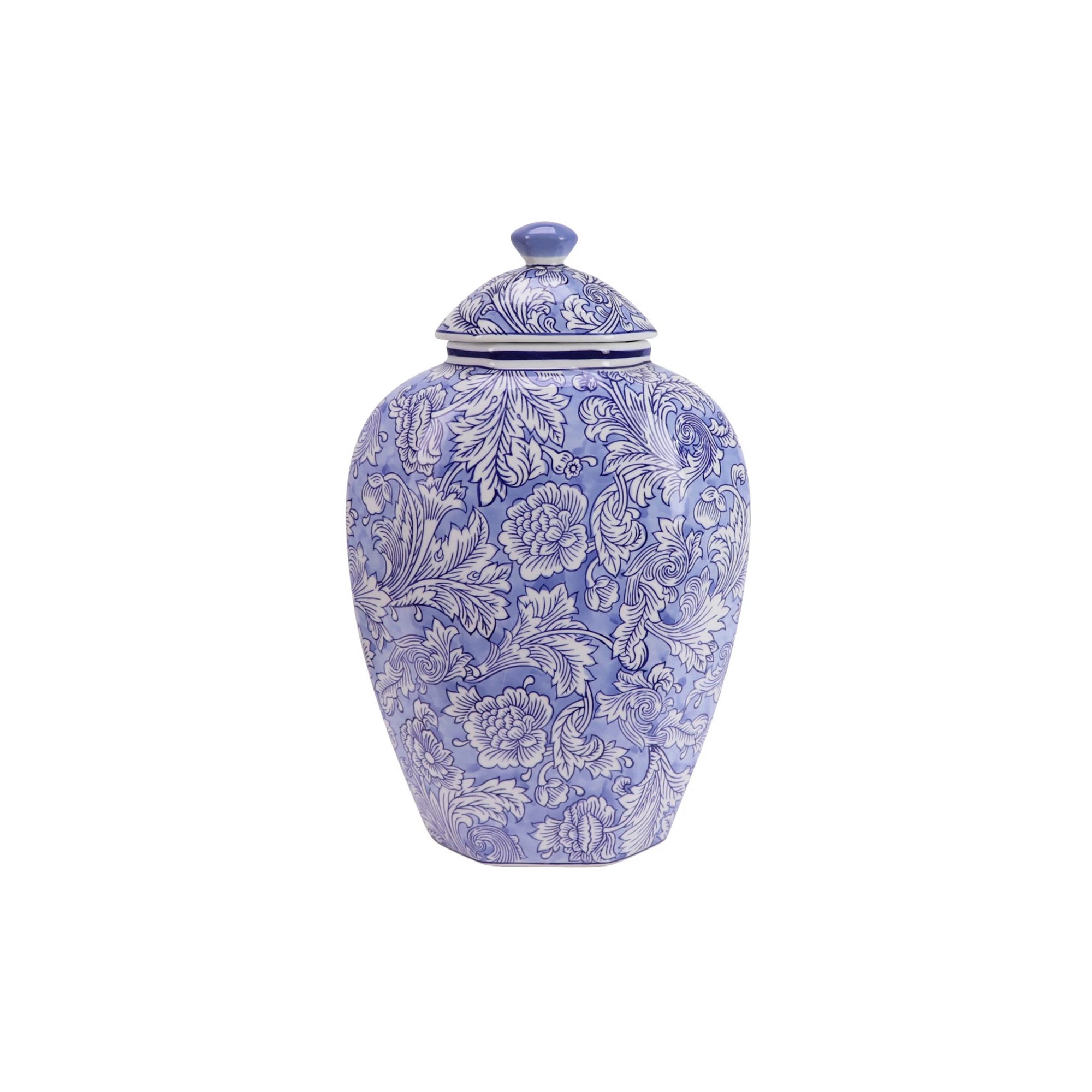 Modern Chinese Blue and White Floral Vase