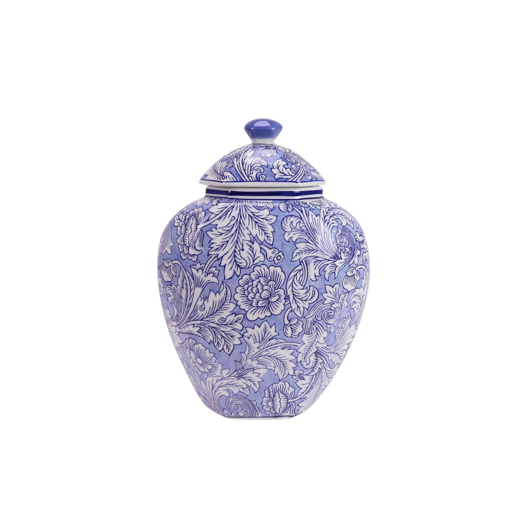 Modern Chinese Blue and White Floral Vase
