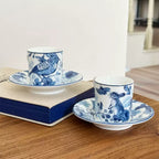 Birkley Hand-painted Porcelain Espresso Cup with Plate