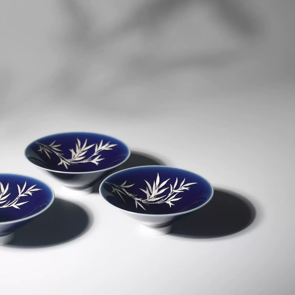 Silver Breeze  Bamboo Hand Painted Conical Cup