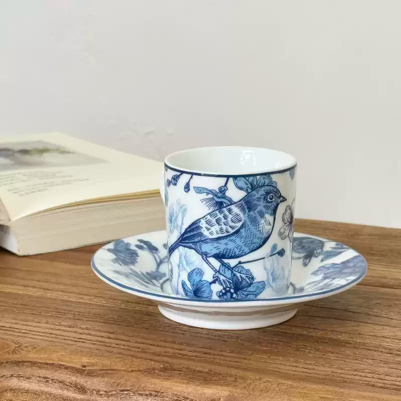 Birkley Hand-painted Porcelain Espresso Cup with Plate