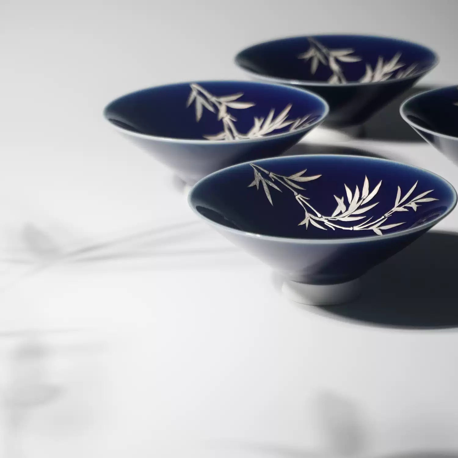 Silver Breeze  Bamboo Hand Painted Conical Cup