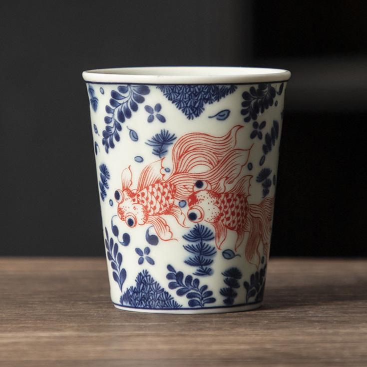 Goldfish Dance Porcelain Cup