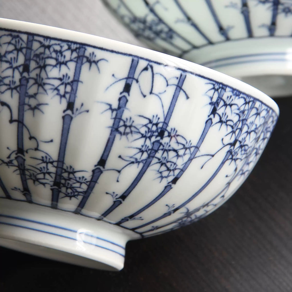 Nagasaki Bamboo Porcelain Bowl Set of 2