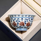 Entwined Lotus Hand Painted Porcelain Tea Cup