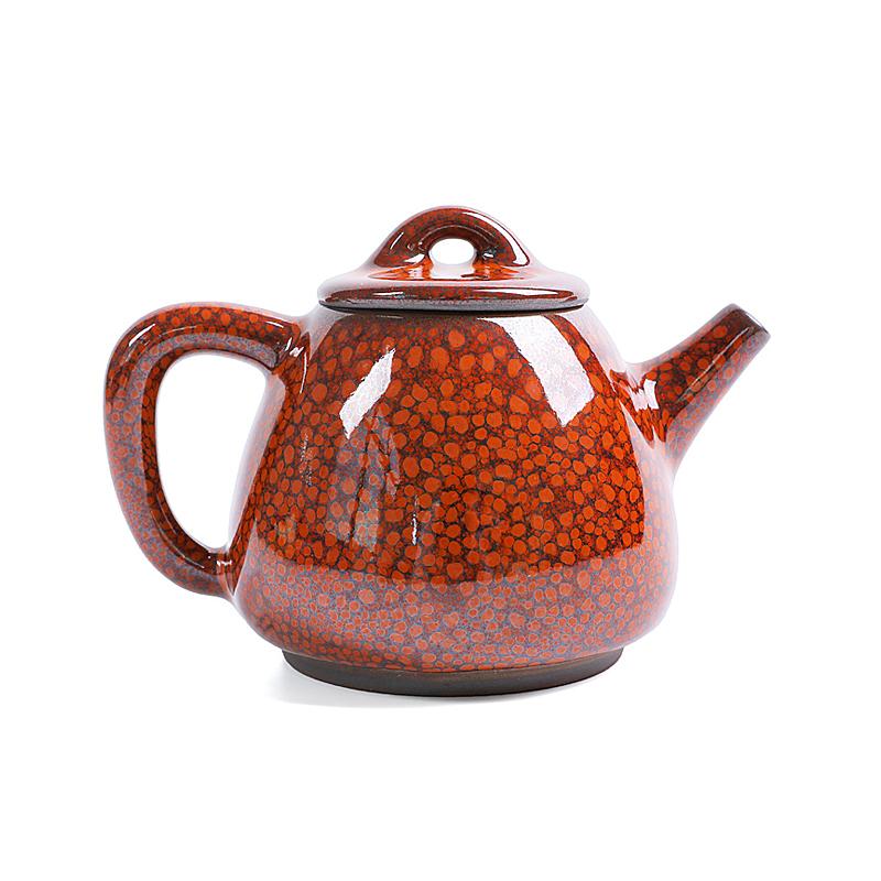 Tenmoku - Ember Dot Teapot