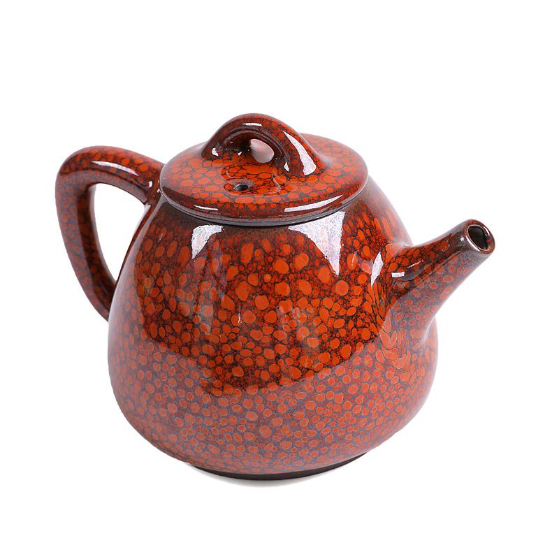 Tenmoku - Ember Dot Teapot