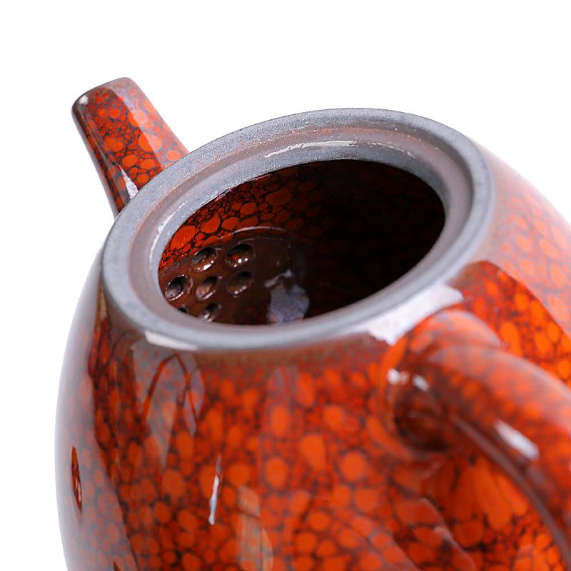 Tenmoku - Ember Dot Teapot