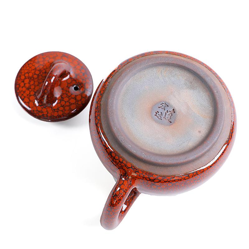 Tenmoku - Ember Dot Teapot